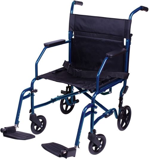 Transport Chair  19   Steel Metallic Blue  Folding